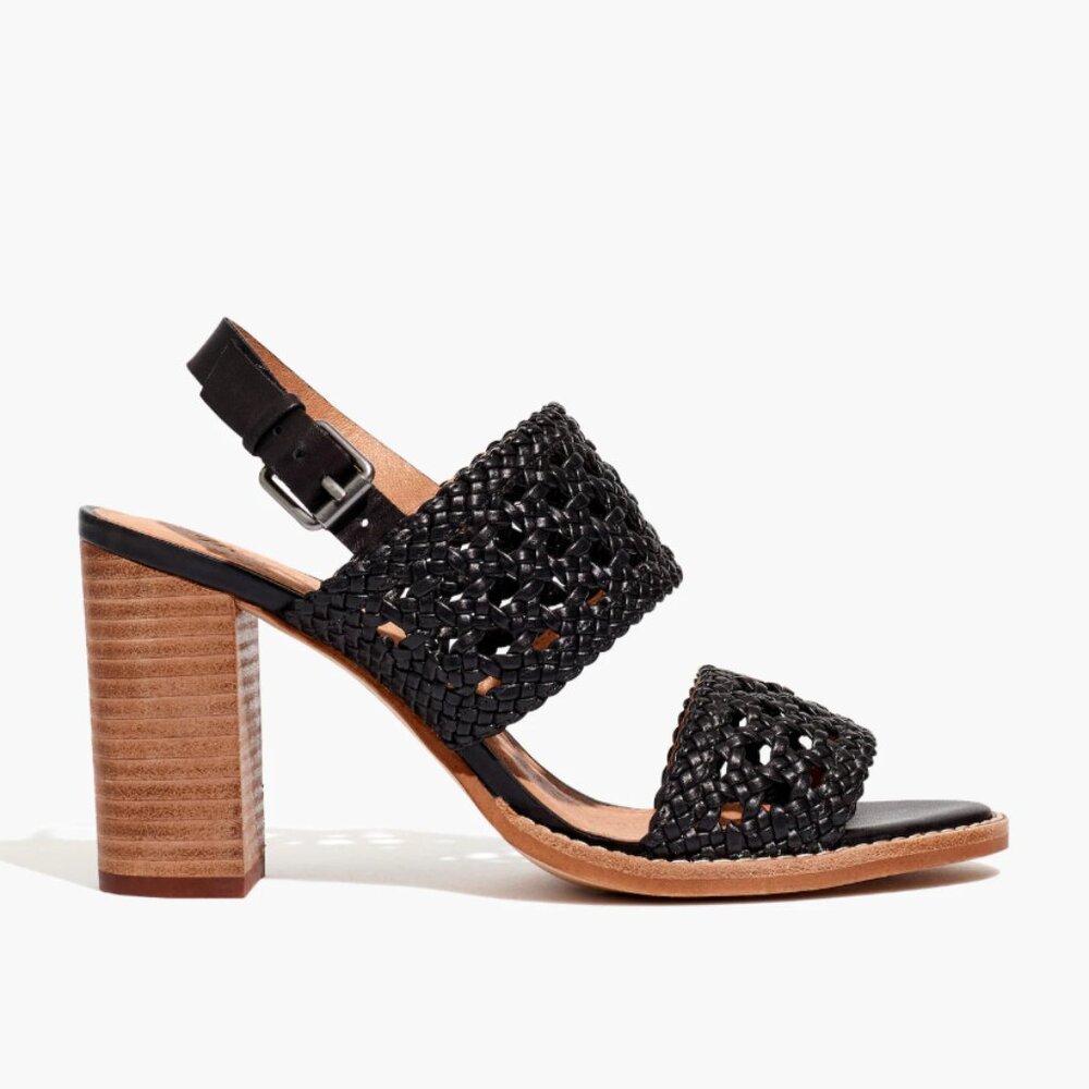 Madewell Black Woven Heeled Sandals